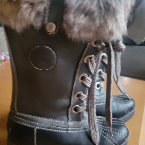 NEW London Fog LFW-Milly Boots Black/Charcoal Womens Size 7M - Picture 5 of 13